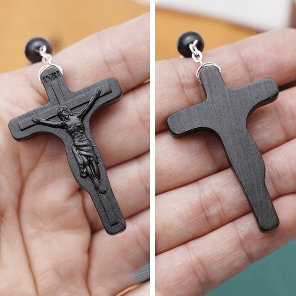 Christianartworkshop Rosenkranz mit Madonna und Kind und Kruzifix, rund, 8 mm, mehrfarbig, Olivenholz-Legierung - image 15