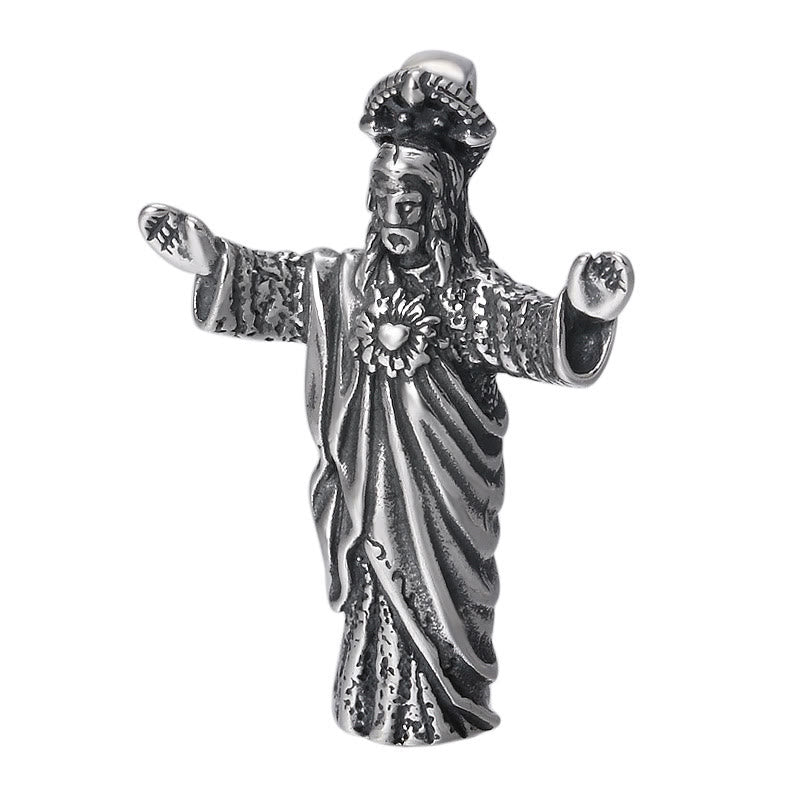 Christianartworkshop Halskette mit Jesus-Anhänger aus Sterlingsilber im Retro-Stil, altmodisch - image 4