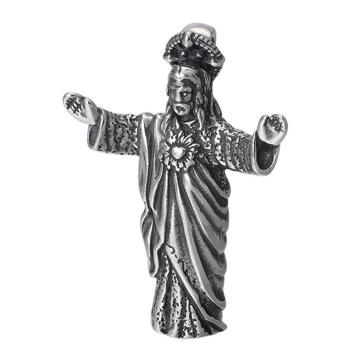 Christianartworkshop Halskette mit Jesus-Anhänger aus Sterlingsilber im Retro-Stil, altmodisch - image 5