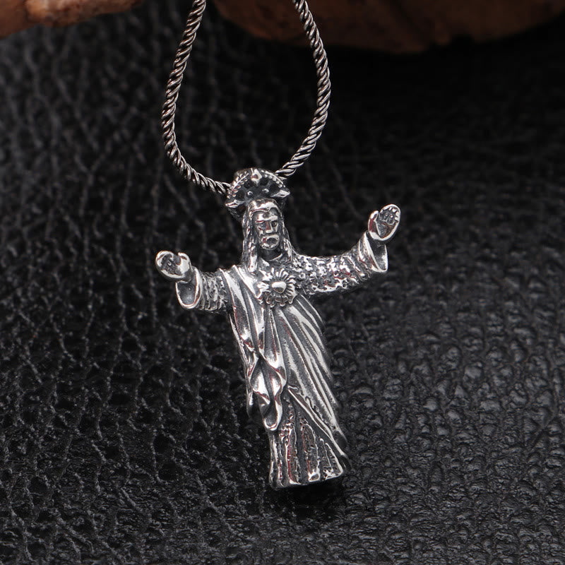 Christianartworkshop Halskette mit Jesus-Anhänger aus Sterlingsilber im Retro-Stil, altmodisch - image 2