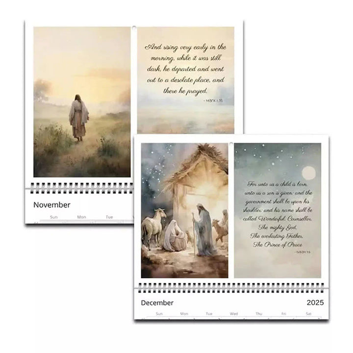 Christianartworkshop 2025 Jesus Christus Ein Jahr der Schriftreise Schreibtisch-Wandkalender Ornamente - image 6