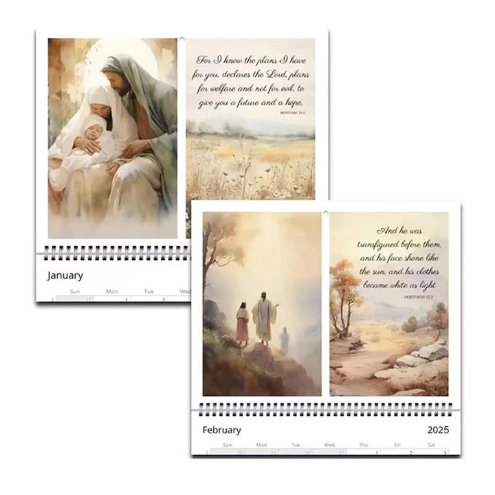 Christianartworkshop 2025 Jesus Christus Ein Jahr der Schriftreise Schreibtisch-Wandkalender Ornamente - image 5