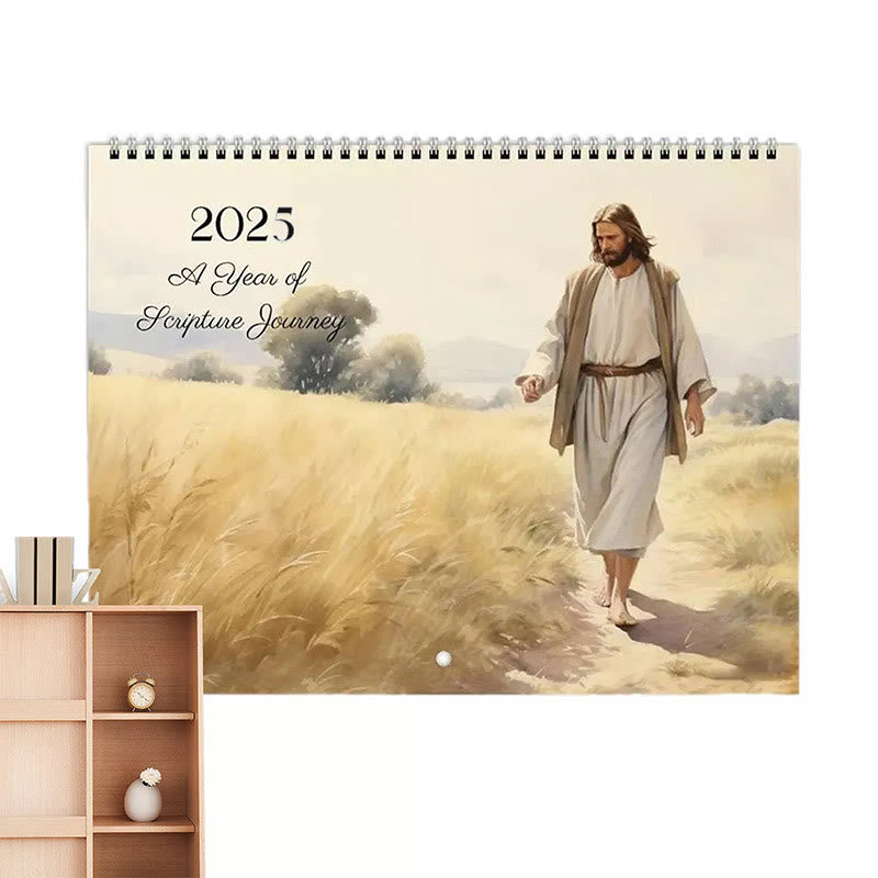 Christianartworkshop 2025 Jesus Christus Ein Jahr der Schriftreise Schreibtisch-Wandkalender Ornamente - 2025 – Ein Jahr der Schriftreise - image 1