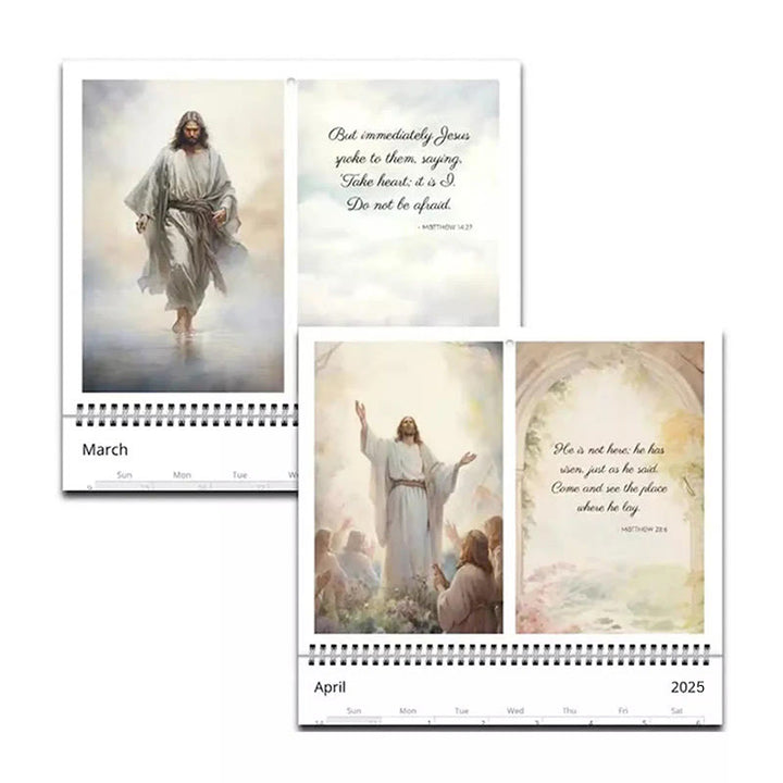 Christianartworkshop 2025 Jesus Christus Ein Jahr der Schriftreise Schreibtisch-Wandkalender Ornamente - image 4