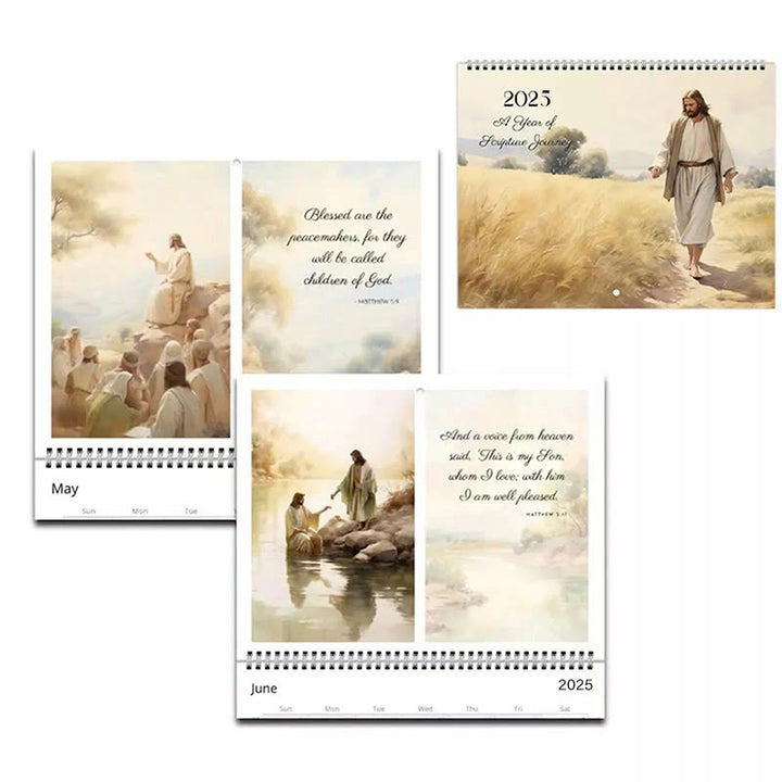 Christianartworkshop 2025 Jesus Christus Ein Jahr der Schriftreise Schreibtisch-Wandkalender Ornamente - image 3