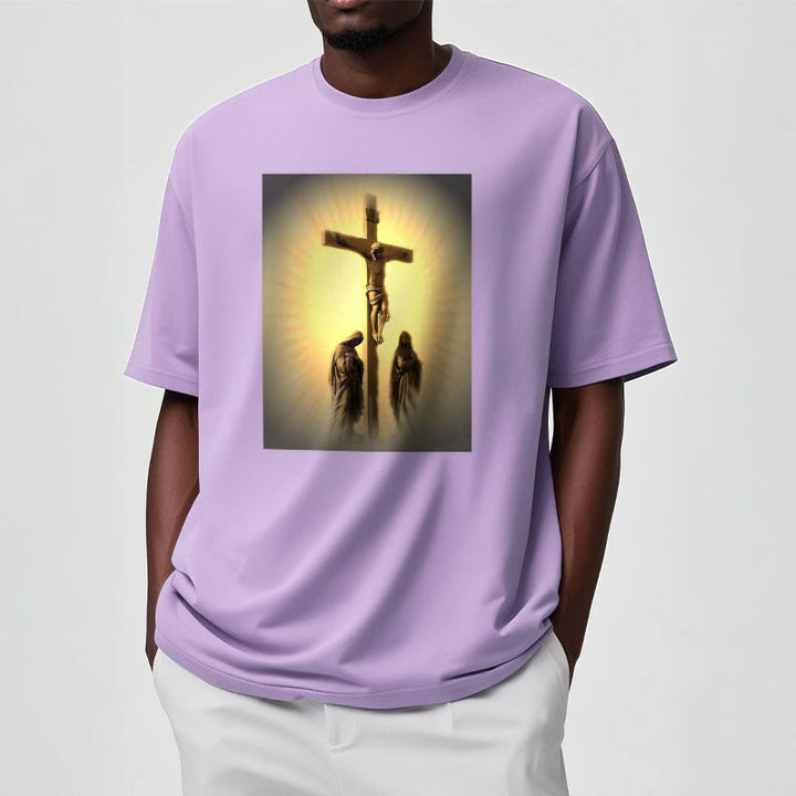 Christianartworkshop T-Shirt im klassischen Stil mit der Grafik „Kreuzigung Jesu“, kurzärmlig, gewaschen - image 17