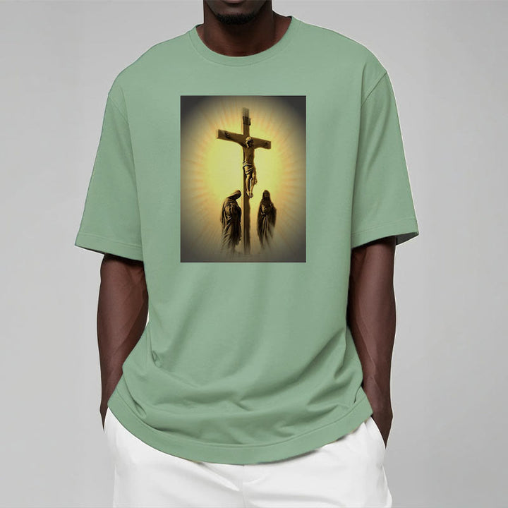 Christianartworkshop T-Shirt im klassischen Stil mit der Grafik „Kreuzigung Jesu“, kurzärmlig, gewaschen - image 13