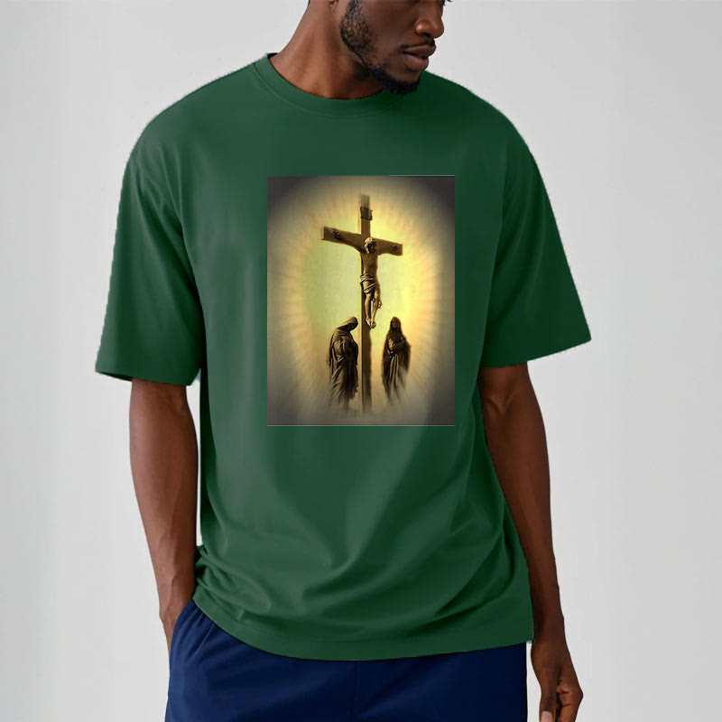 Christianartworkshop T-Shirt im klassischen Stil mit der Grafik „Kreuzigung Jesu“, kurzärmlig, gewaschen - image 11