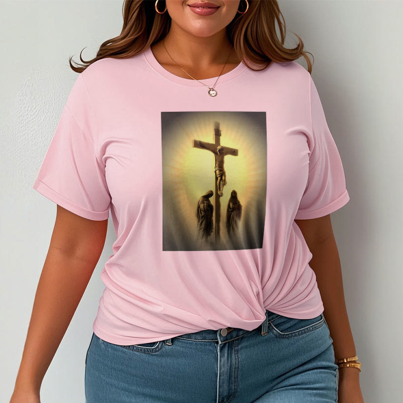 Christianartworkshop T-Shirt im klassischen Stil mit der Grafik „Kreuzigung Jesu“, kurzärmlig, gewaschen - image 15
