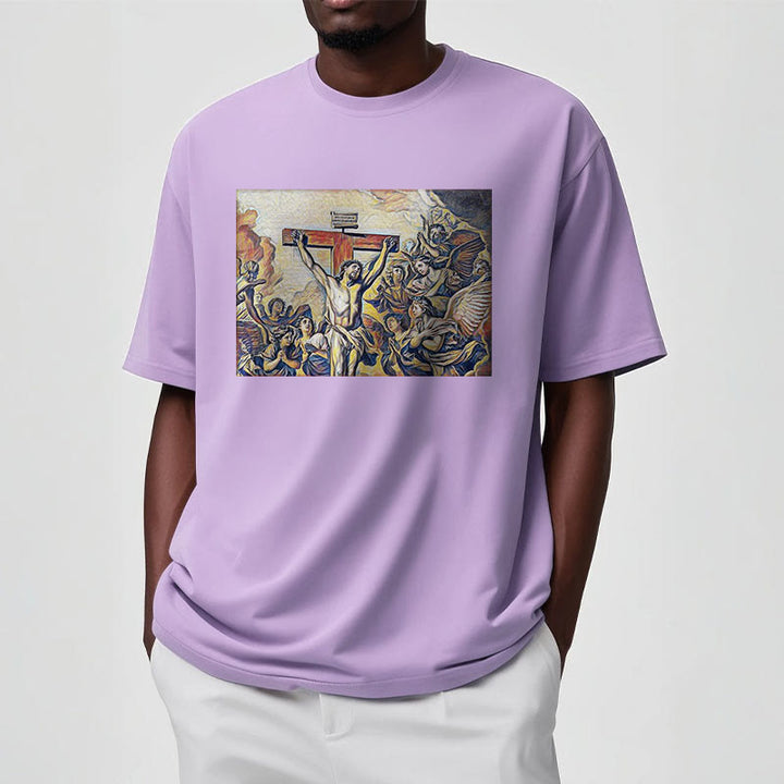 Christianartworkshop Klassisches Kurzarm-T-Shirt mit Kreuzigungsmotiv von Jesus - image 16