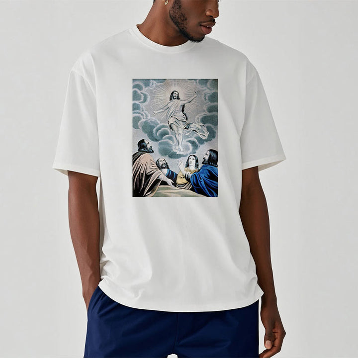 Christianartworkshop Klassisches T-Shirt „The Ascension“ im gewaschenen Kurzärmelig - image 7