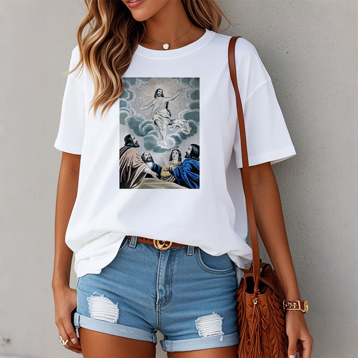 Christianartworkshop Klassisches T-Shirt „The Ascension“ im gewaschenen Kurzärmelig - image 6