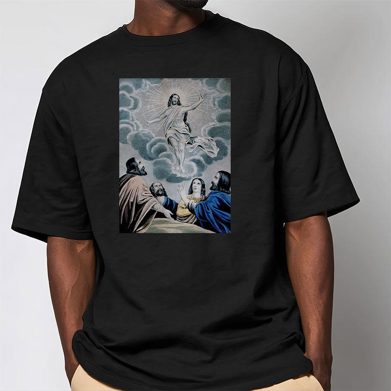 Christianartworkshop Klassisches T-Shirt „The Ascension“ im gewaschenen Kurzärmelig - image 2