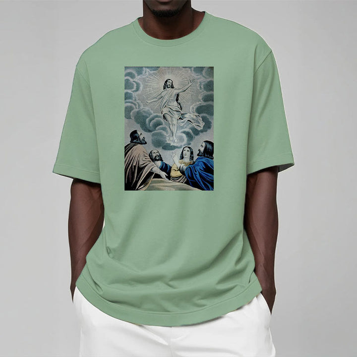 Christianartworkshop Klassisches T-Shirt „The Ascension“ im gewaschenen Kurzärmelig - image 13