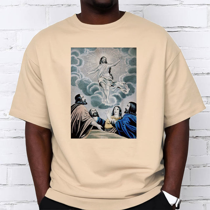Christianartworkshop Klassisches T-Shirt „The Ascension“ im gewaschenen Kurzärmelig - image 9