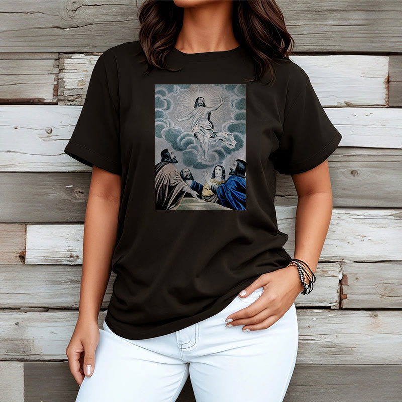 Christianartworkshop Klassisches T-Shirt „The Ascension“ im gewaschenen Kurzärmelig - image 4