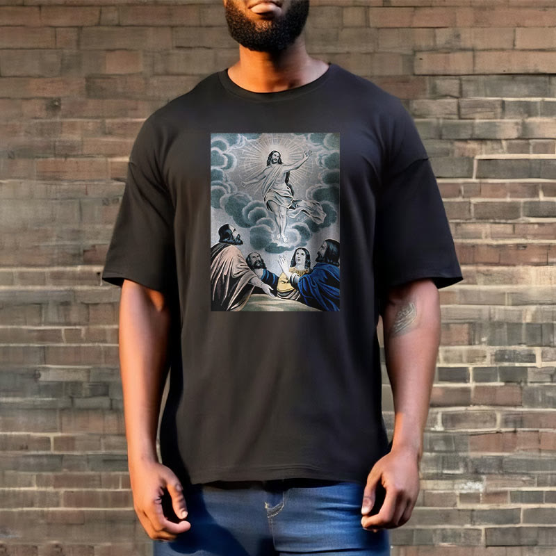 Christianartworkshop Klassisches T-Shirt „The Ascension“ im gewaschenen Kurzärmelig - image 3