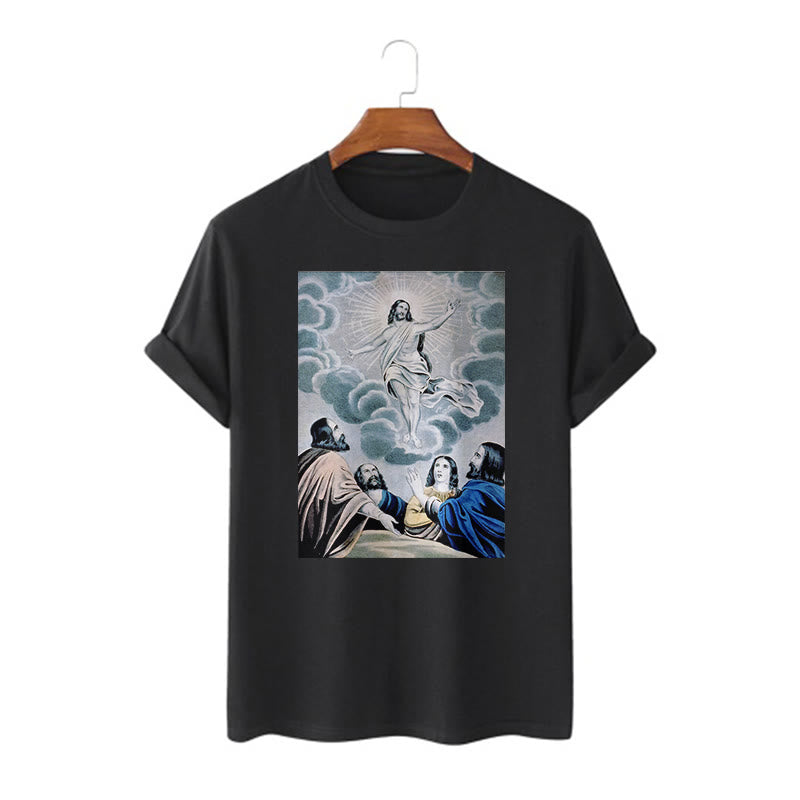 Christianartworkshop Klassisches T-Shirt „The Ascension“ im gewaschenen Kurzärmelig - Schwarz - 2XL - image 1