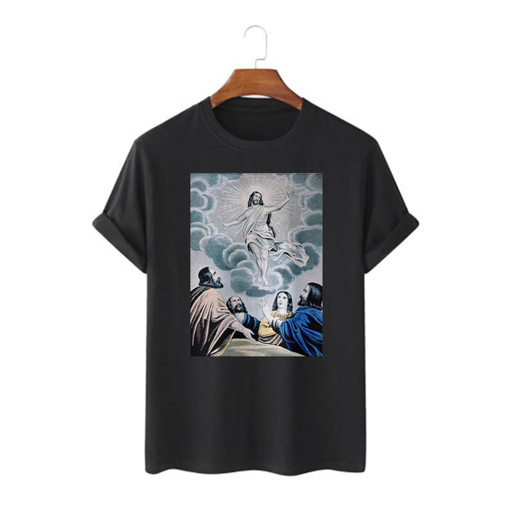 Christianartworkshop Klassisches T-Shirt „The Ascension“ im gewaschenen Kurzärmelig - Schwarz - 2XL - image 1