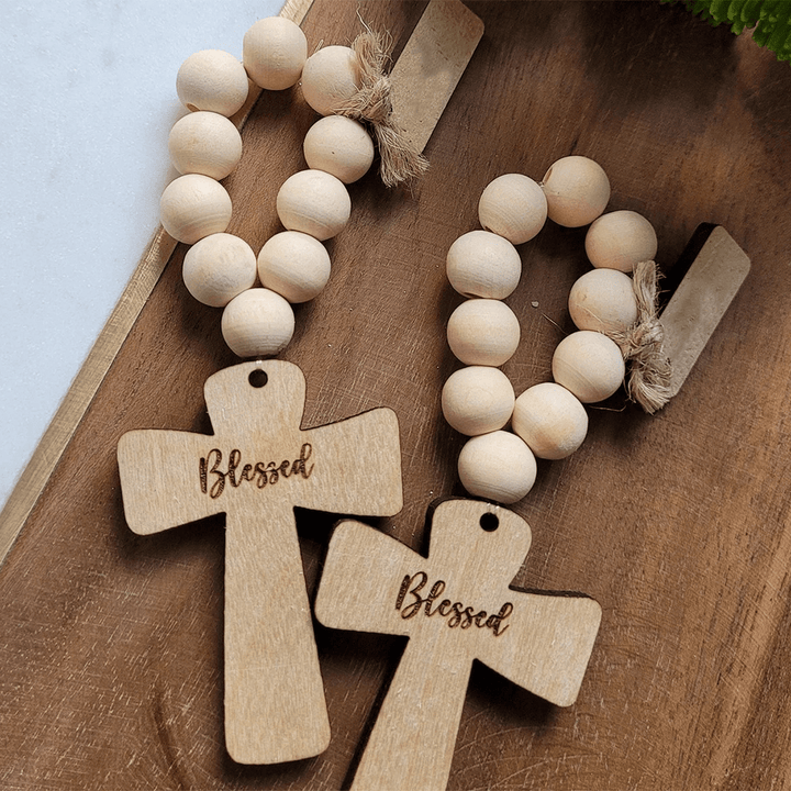 Christianartworkshop Mehrzweck-Fingertaschen-Rosenkranz aus Holz für Taufe, Gebet, Festival-Dekoration - image 6