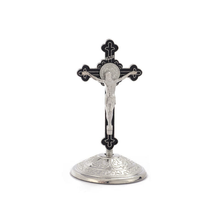 Christianartworkshop Klassischer Stil, Zinklegierung, Kruzifix, stereoskopische Desktop-Ornamente - Schwarz-Silber - image 5
