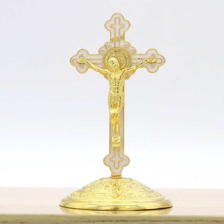 Christianartworkshop Klassischer Stil, Zinklegierung, Kruzifix, stereoskopische Desktop-Ornamente - Golden - image 8