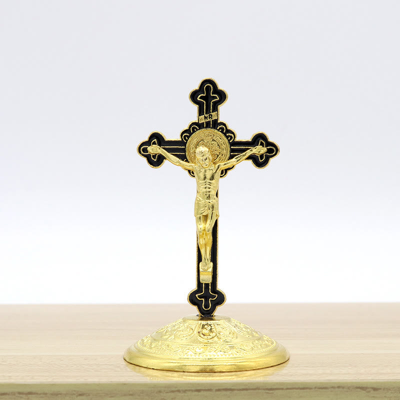 Christianartworkshop Klassischer Stil, Zinklegierung, Kruzifix, stereoskopische Desktop-Ornamente - Schwarz - image 2