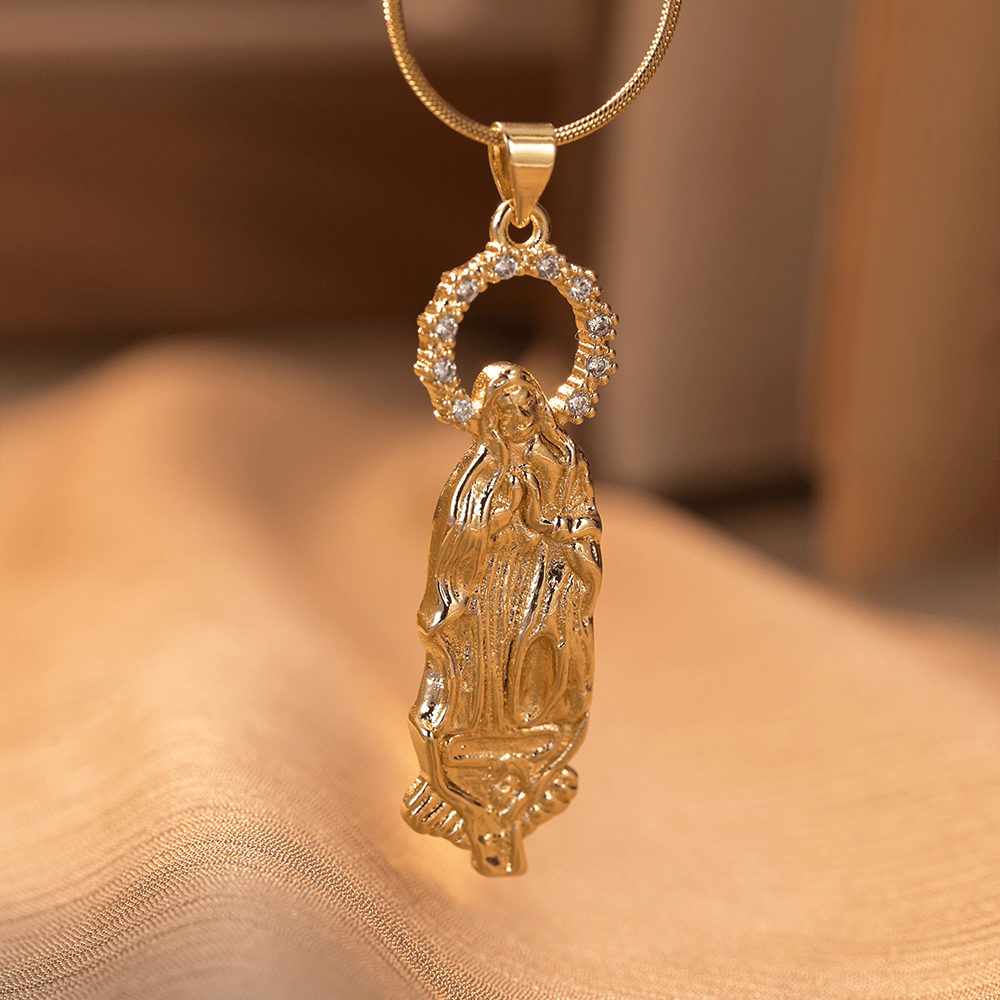 Christianartworkshop Halskette mit Anhänger „Himmelfahrt der Jungfrau Maria, Unsere Liebe Frau von Guadalupe“ im luxuriösen Stil - Unsere Liebe Frau von Guadalupe - image 3