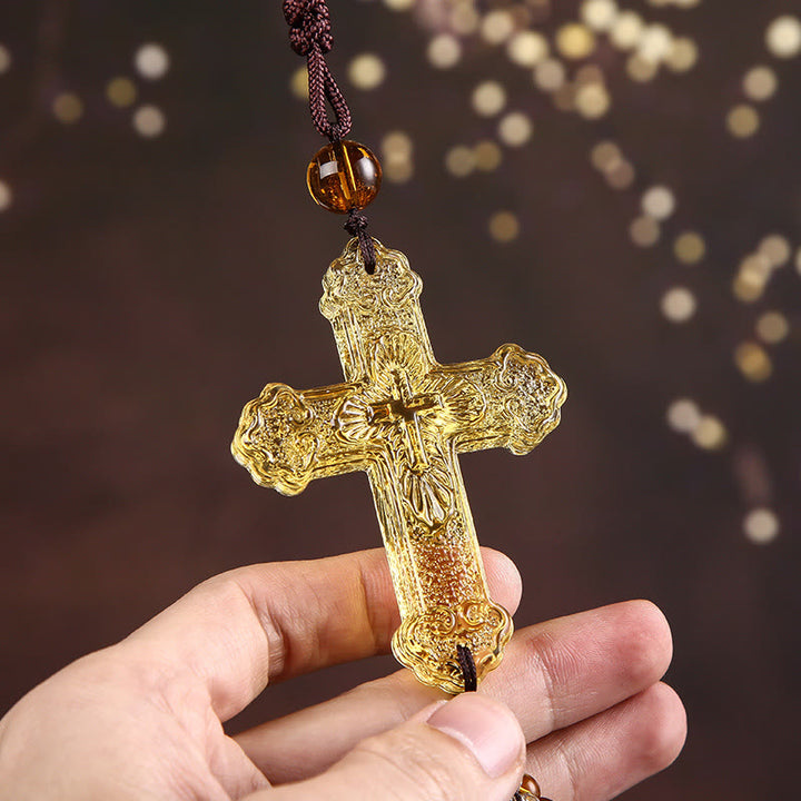 Christianartworkshop Autoanhänger im modernen Stil, handgefertigt, Kruzifix, Kristallquasten, Auto-Ornamente zum Aufhängen  - image 7