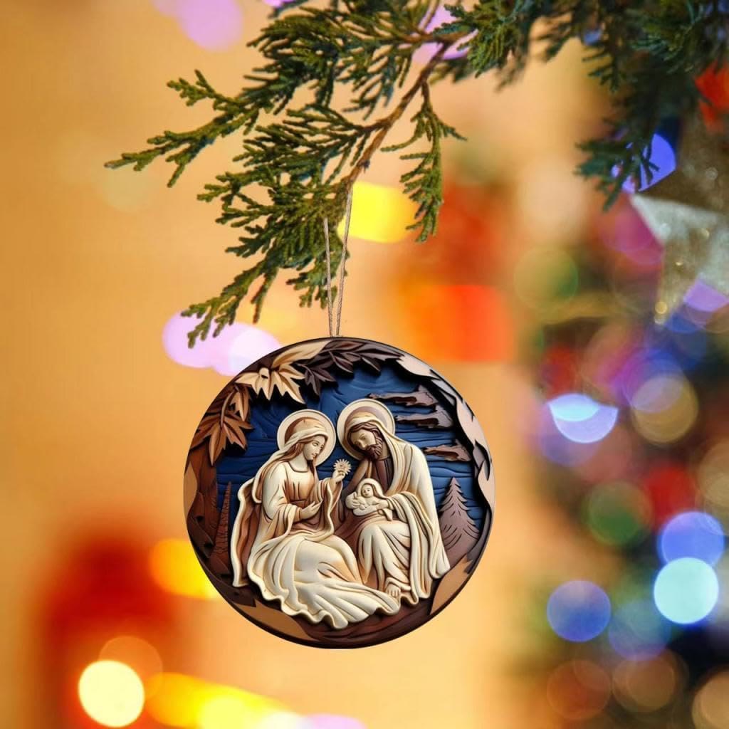 Christianartworkshop Retro-Weihnachtskrippe, hängende Ornamente, C - image 6