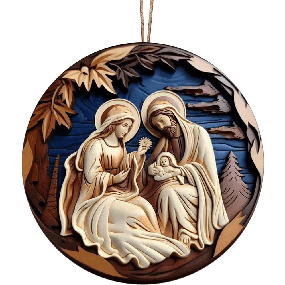 Christianartworkshop Retro-Weihnachtskrippe, hängende Ornamente, C - image 7