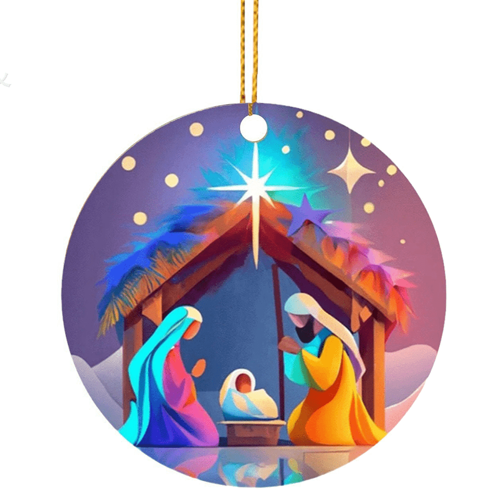 Christianartworkshop Abstrakter Cartoon-Stil, Krippensegen, Weihnachtsdekoration zum Aufhängen, C - image 5
