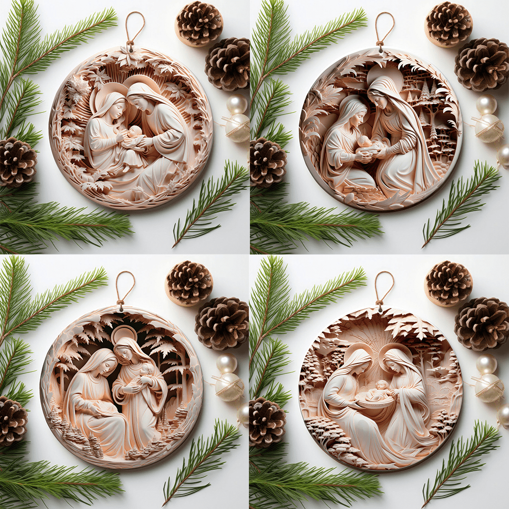 Christianartworkshop 4 Kubismus-Skulpturenstile, Weihnachtskrippe, Weihnachtsschmuck - Stil 1 - Keramik - image 0
