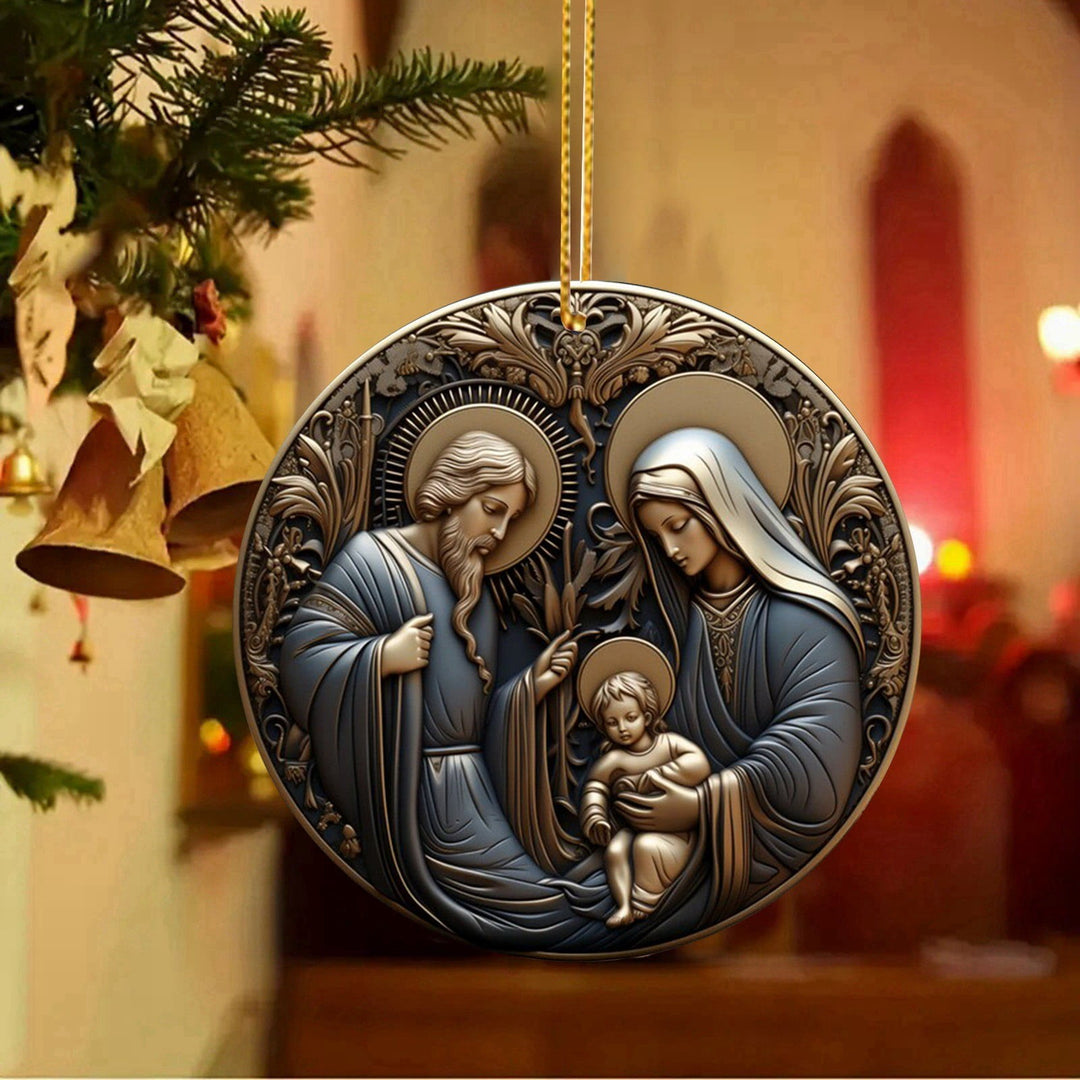 Christianartworkshop Weihnachtsdekoration im Retro-Stil, Weihnachtssegen, zum Aufhängen, A - Keramik - image 0