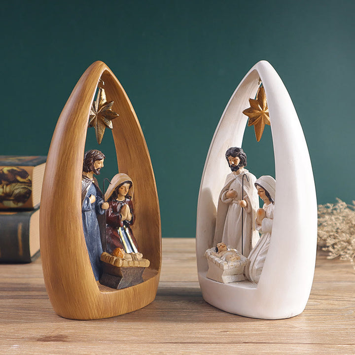 Christianartworkshop Weihnachtskrippe aus Kunstharz im raffinierten Stil, Desktop-Dekoration - image 2