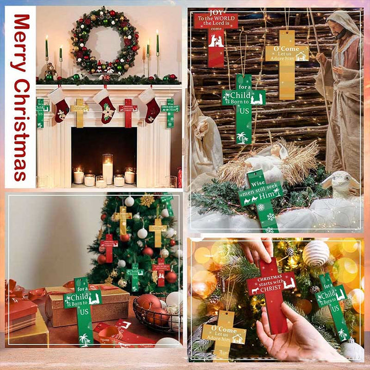 Christianartworkshop Moderner Stil, kreuzförmig, Liebe, Jesus, Weihnachten, Glaube, inspirierte Hängeornamente - image 6