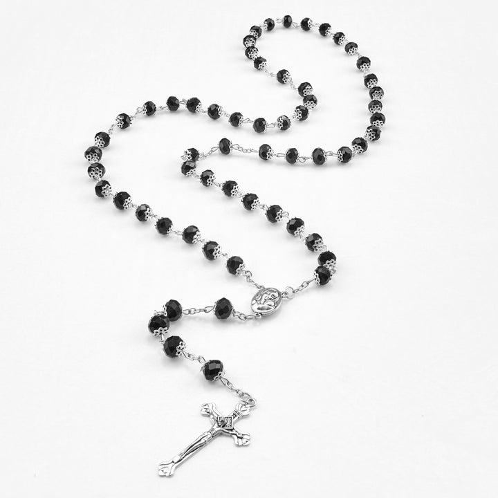 Christianartworkshop Rosenkranz mit Madonna und Kind und Kruzifix aus 6 mm Polyeder, mehrfarbige Kristalllegierung - image 15
