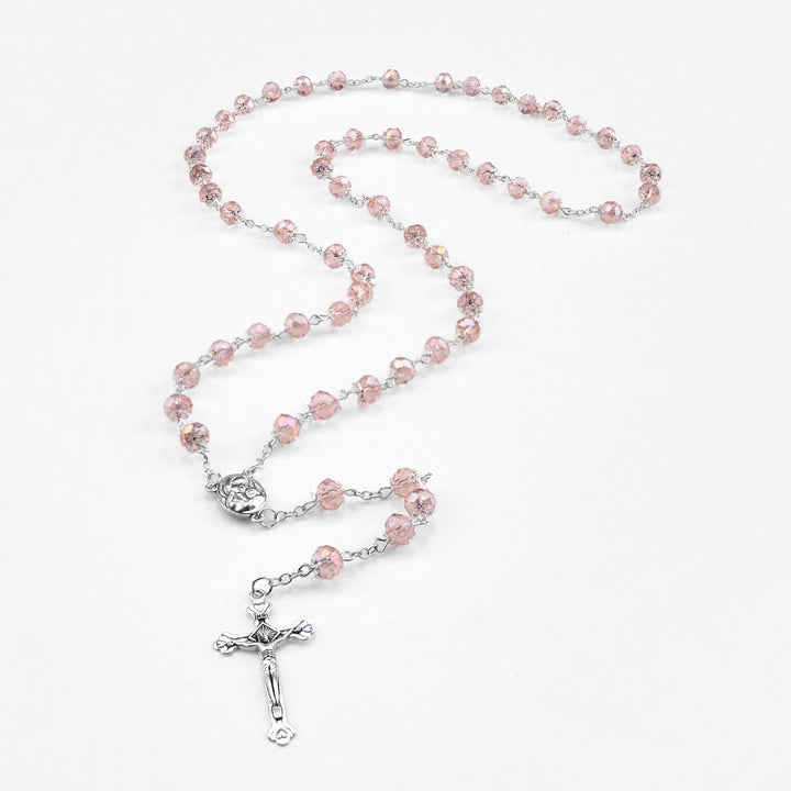 Christianartworkshop Rosenkranz mit Madonna und Kind und Kruzifix aus 6 mm Polyeder, mehrfarbige Kristalllegierung - image 14