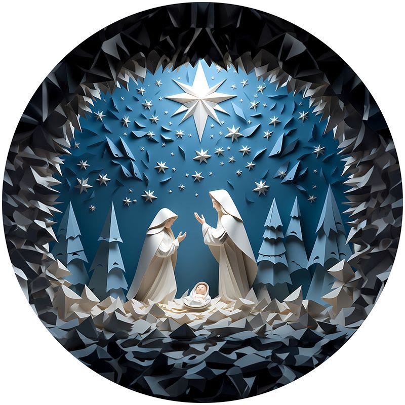 Christianartworkshop Blaue Serie, 10 Stile, Krippenfiguren, festliche Dekoration, hängende Ornamente, H - Weihnachtskrippe - image 0