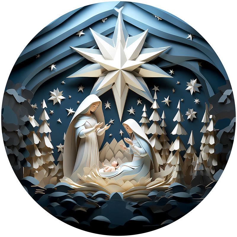 Christianartworkshop Blaue Serie, 10 Stile, Krippenfiguren, festliche Dekoration, hängende Ornamente I - Weihnachtskrippe - image 0