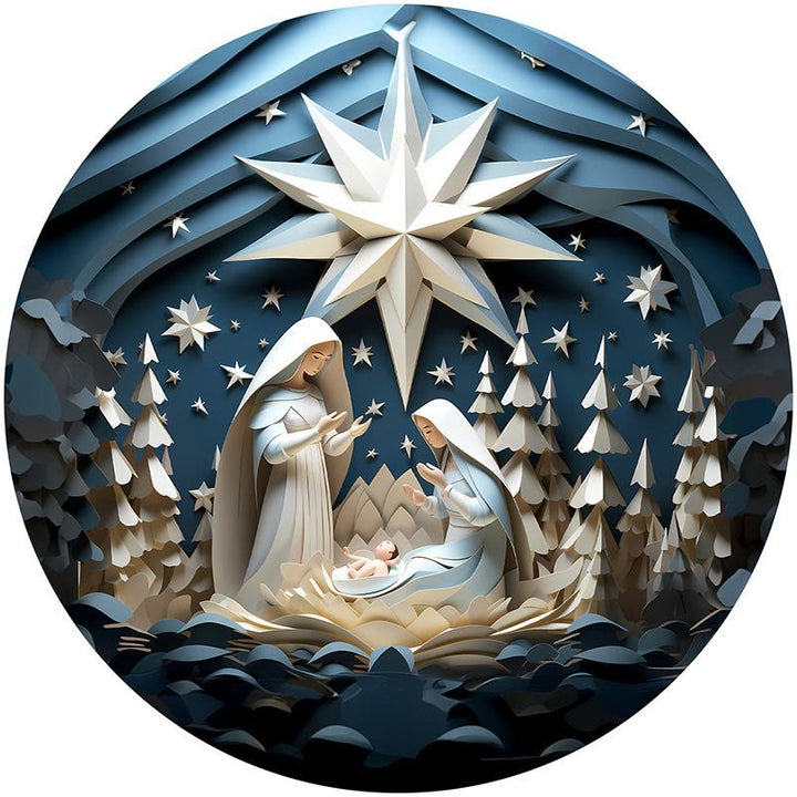 Christianartworkshop Blaue Serie, 10 Stile, Krippenfiguren, festliche Dekoration, hängende Ornamente I - Weihnachtskrippe - image 0