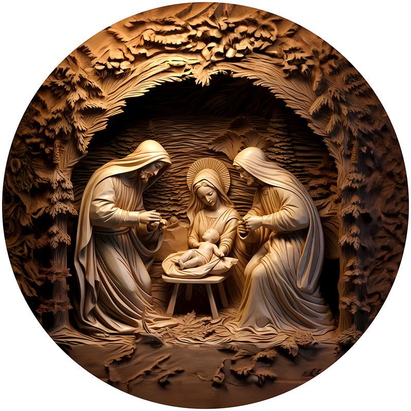 Christianartworkshop Braune Serie 8 Stile Christi Geburt Festliche Dekoration Hängende Ornamente C - Weihnachtskrippe - image 0
