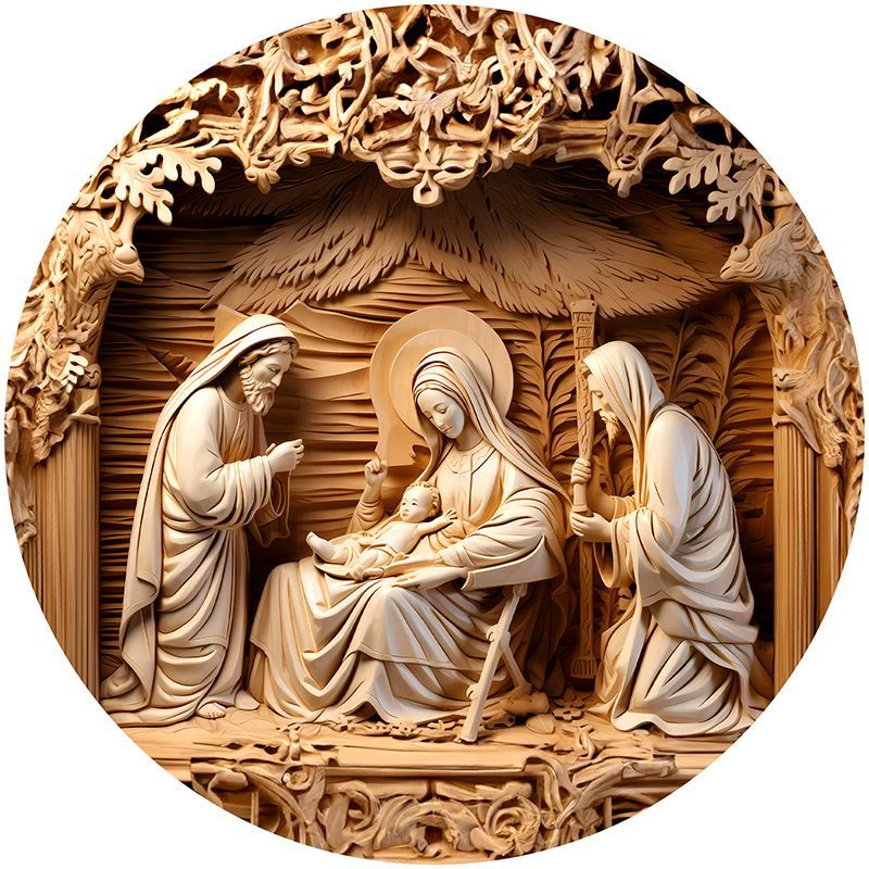 Christianartworkshop Braune Serie 8 Stile Christi Geburt Festliche Dekoration Hängende Ornamente D - Weihnachtskrippe - image 0