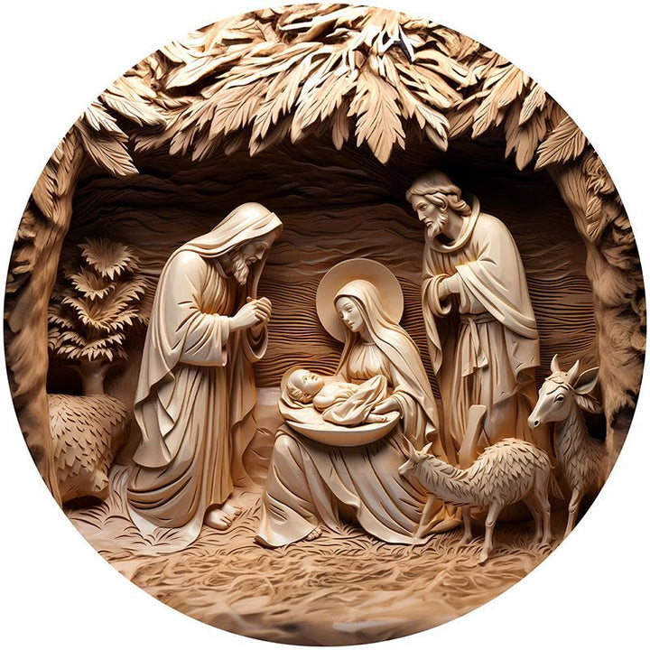 Christianartworkshop Braune Serie 8 Stile Christi Geburt Festliche Dekoration Hängende Ornamente E - Weihnachtskrippe - image 0