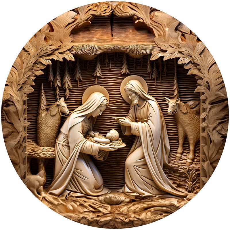 Christianartworkshop Braune Serie 8 Stile Christi Geburt Festliche Dekoration Hängende Ornamente F - Weihnachtskrippe - image 0