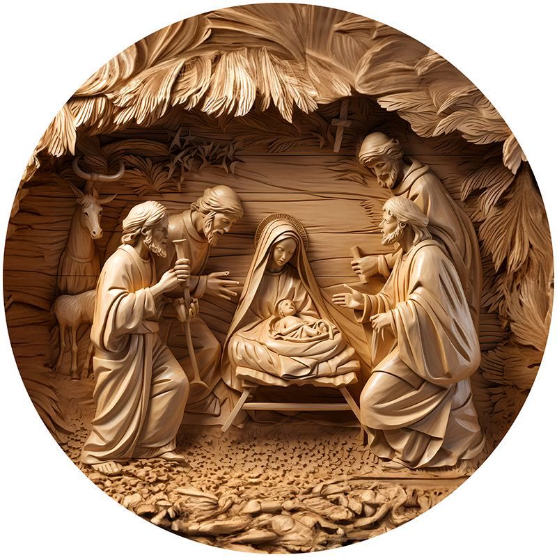Christianartworkshop Braune Serie 8 Stile Christi Geburt Festliche Dekoration Hängende Ornamente G - Weihnachtskrippe - image 0