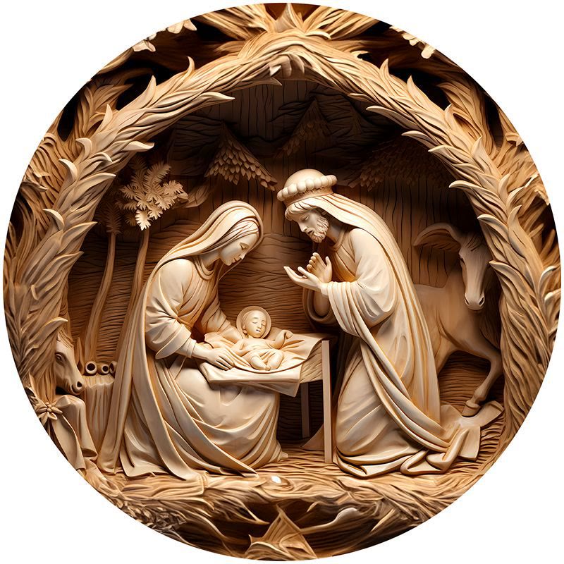Christianartworkshop Braune Serie 8 Stile Christi Geburt Festliche Dekoration Hängende Ornamente H - Weihnachtskrippe - image 0
