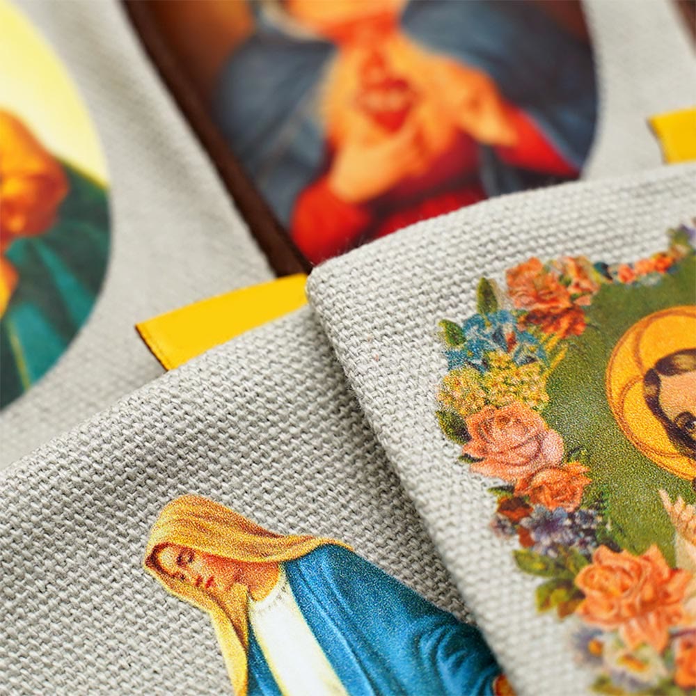 Christianartworkshop Schmuckbeutel im Retro-Klassiker-Stil mit Jesus und Unsere Liebe Frau, bunte Heilige Ikone, Aufbewahrungstasche - image 13