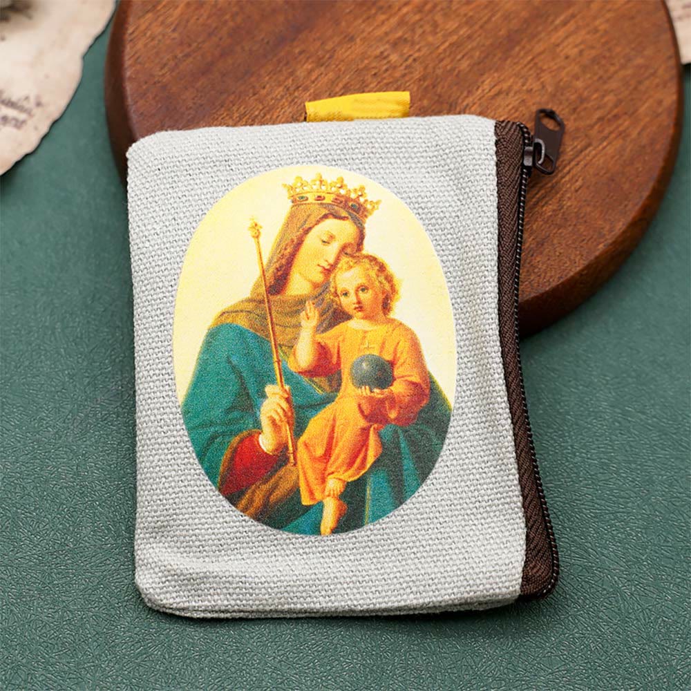 Christianartworkshop Schmuckbeutel im Retro-Klassiker-Stil mit Jesus und Unsere Liebe Frau, bunte Heilige Ikone, Aufbewahrungstasche - Stil D - image 6