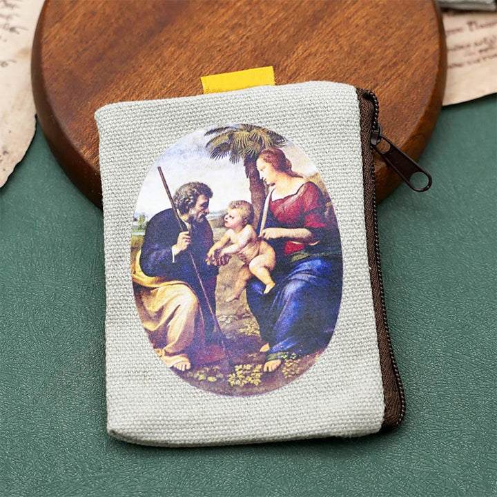 Christianartworkshop Schmuckbeutel im Retro-Klassiker-Stil mit Jesus und Unsere Liebe Frau, bunte Heilige Ikone, Aufbewahrungstasche - Stil E - image 7